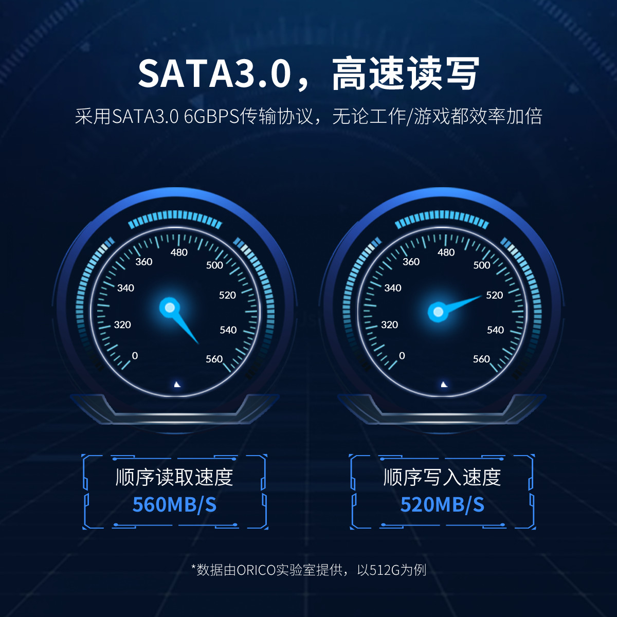 Orico 2.5英寸SATA迅龙固态硬盘采用SATA3.0 6GBPS传输协议，高速读写