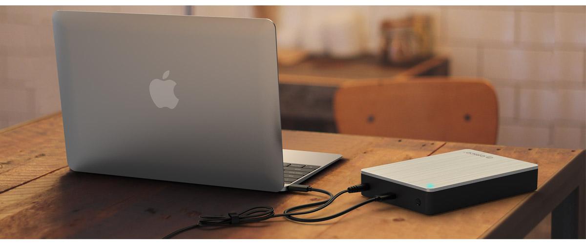 ORICO Type-C移动硬盘,产品配件搭配了一条USB A TO Type-c接口数据线,传输速度得到提高